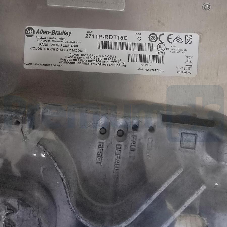 Used ALLEN BRADLEY 2711P-T15C4A8 / A PanelView Plus 6 1500 COLOR TERMINAL 15" NSMP