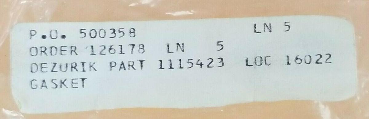 Used LOT OF 5 NEW DEZURIK 1115423 GASKETS