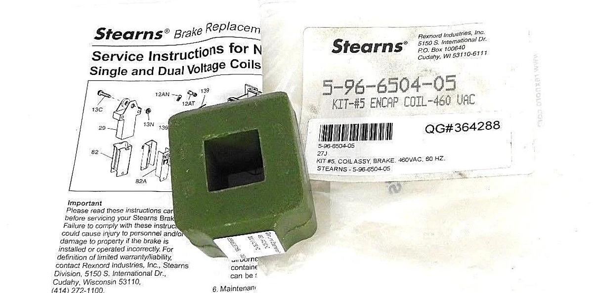 NEW STEARNS 5-96-6504-05 ENCAP COIL 380-460VAC, 50/60HZ, 65546060165L 0605