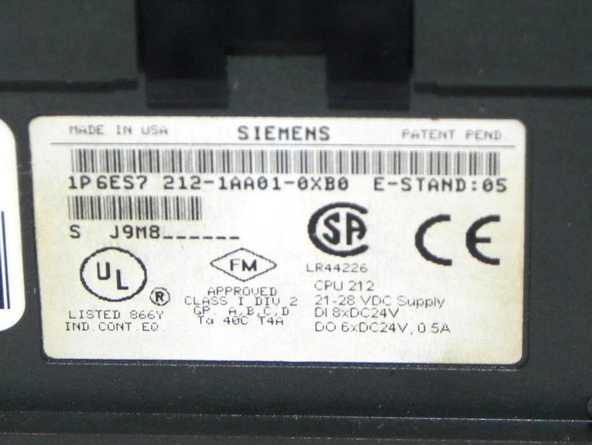 Used SIEMENS 6ES7-212-1AA01-0XB0 SIMATIC S7-200, 6ES72121AA010XB0 CPU 212, 21-28 VDC