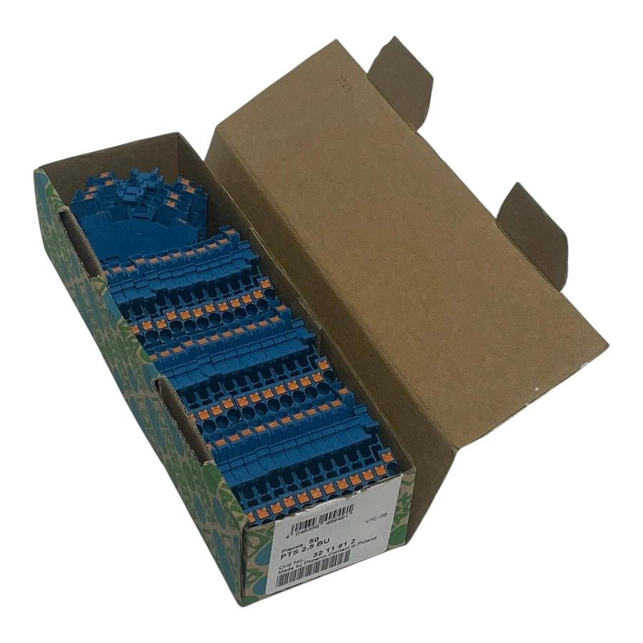 LOT OF 41 Phoenix Contact PTS 2,5 BU Terminal Block Blue 3211812 Feed-Through