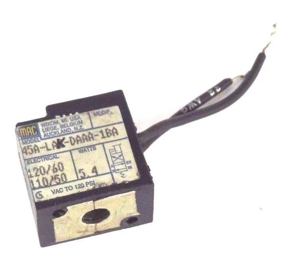 Used MAC 45A-LAK-DAAA-1BA VALVE COIL 110-120V 50/60HZ 5.4WATT 45ALAKDAAA1BA