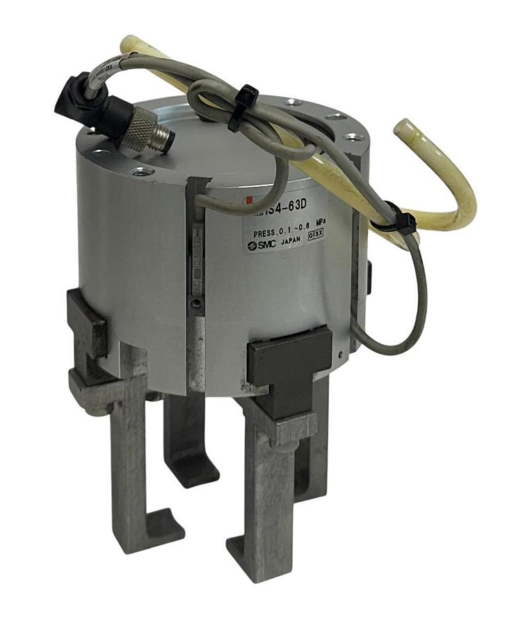 Used SMC MHS4-63D / MHS463D MHS SERIES PNEUMATIC GRIPPER PARALLEL STYLE 4 GRIP USNP