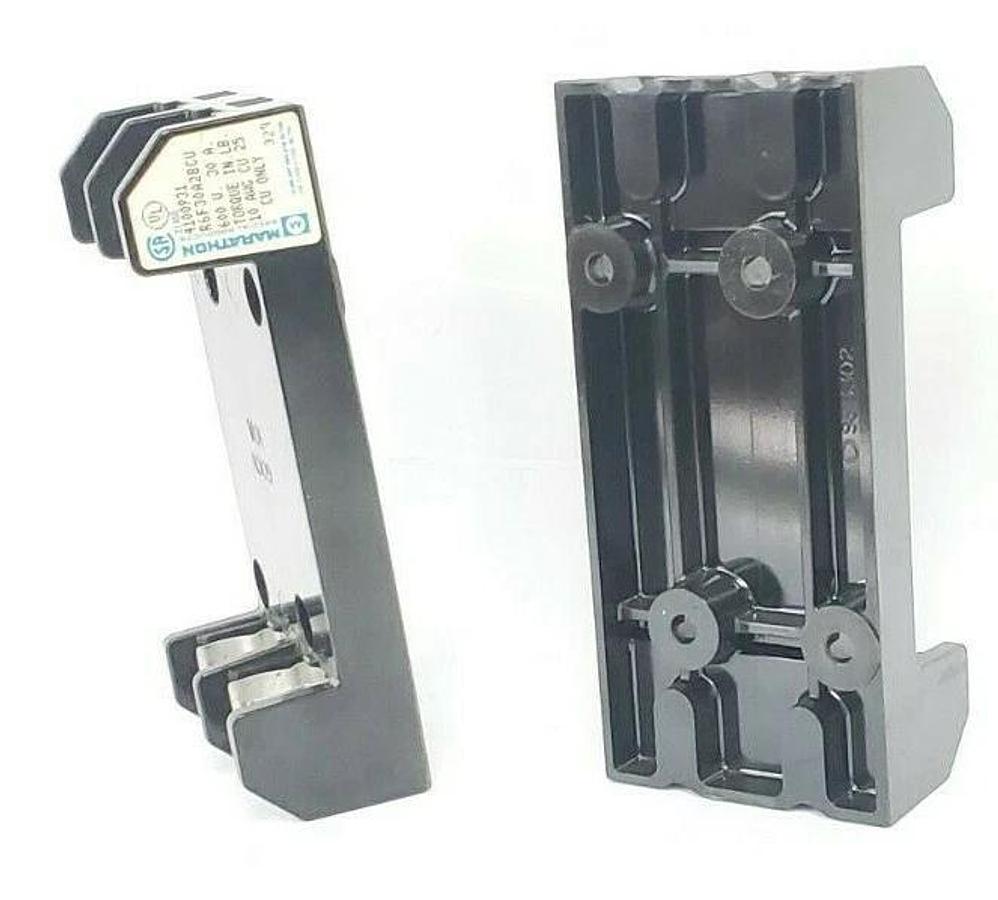 Used LOT OF 2 MARATHON 4100931 R6F30A2BCU FUSE HOLDERS, 600V, 30A