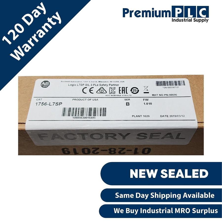 Used NEW SEALED ALLEN BRADLEY 1756-L7SP /B GuardLogix L7SP SAFETY PARTNER PROCESSOR