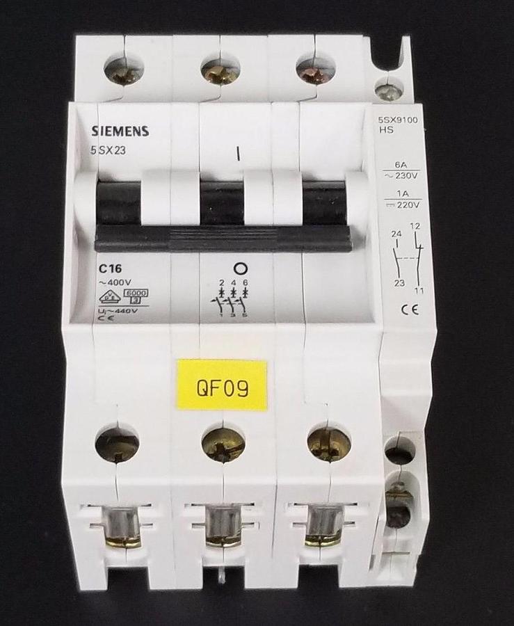 Used SIEMENS 5SX23 C16 CIRCUIT BREAKER 480V AC MAX 5SX2