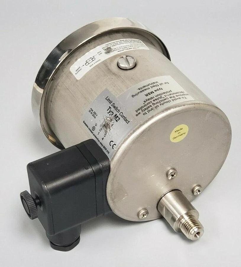 Used AB / WABASH M2-MSR010 PRESSURE GAUGE W/ TYPE: M2 SWITCH CONTACT 0-30/PSI 1 CON.