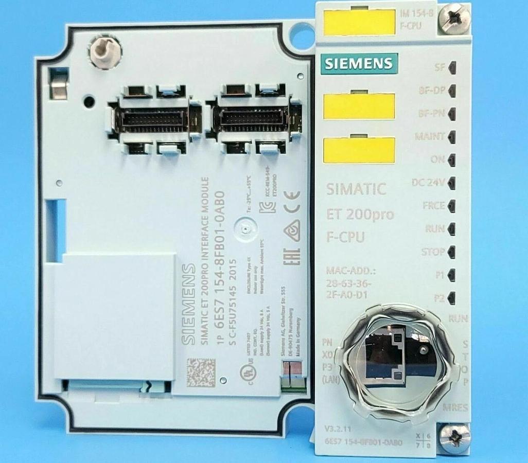 Used SIEMENS 6ES7154-8FB01-0AB0 SIMATIC ET 200PRO INTERFACE MODULE F-CPU