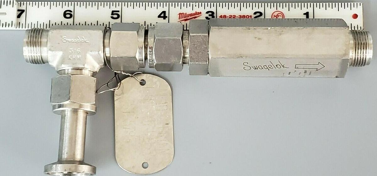 Used SWAGELOK SS-AVT8-S8-M2 STEAM TRAP 10-100 PSI SSAVT8S8M2, 0.68-6.8 BAR