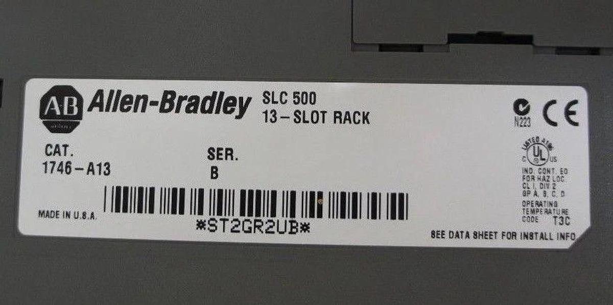 Used ALLEN BRADLEY 1746-A13 SLOT RACK SER B 1746-IB16, 1746-OA16, 1746-IA16 MODULES