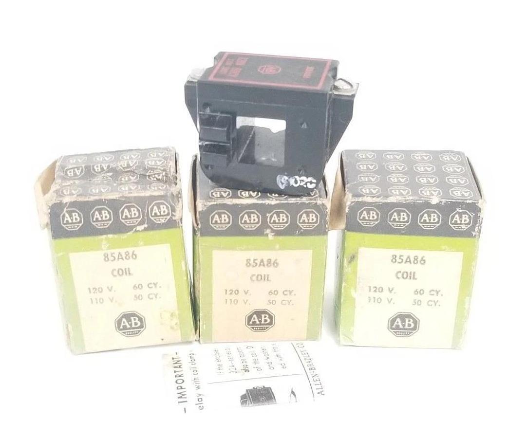 Used LOT OF 3 NIB ALLEN BRADLEY 85A86 COILS 120V. 60CY. 110V. 50CY.