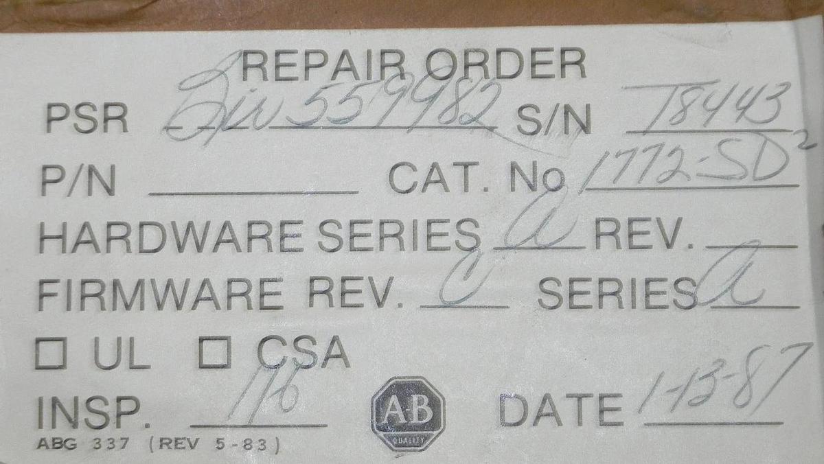 Used ALLEN BRADLEY 1772-SD2 REMOTE I/O SCANNER DISTRIBUTION PANEL 1772SD2, SER. A