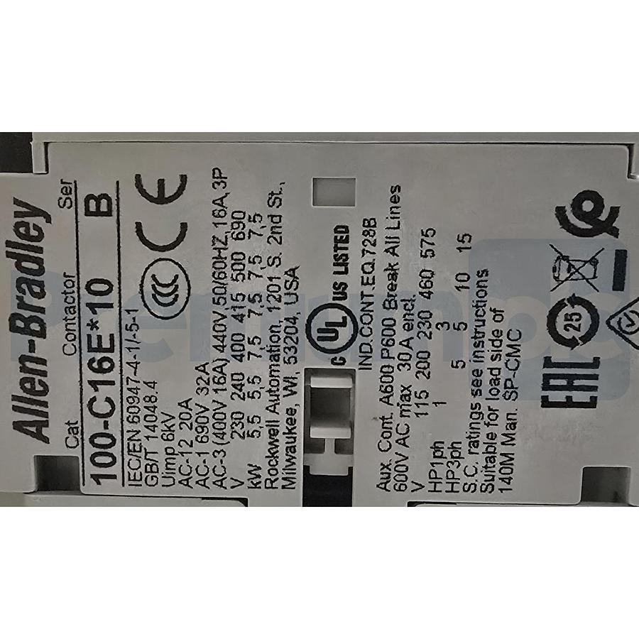 Used Allen Bradley 104-C16EJ22 /C 104-C Reversing Contactor 16A 3P 24V/DC Coil NSMP