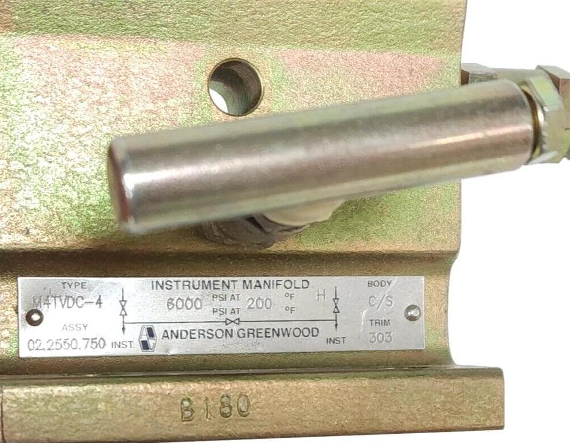 Used NEW TYCO ANDERSON GREENWOOD M4TVDC-4 / M4TVDC4 VALVE MANIFOLD 02.2550.750
