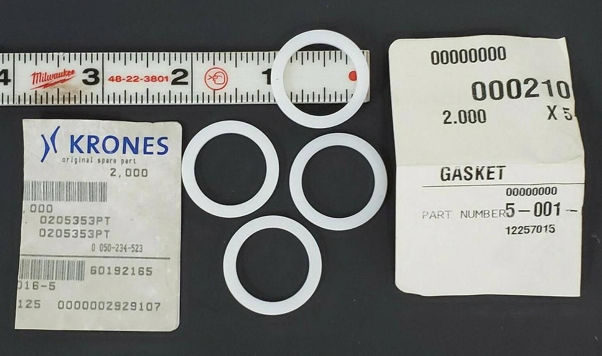 Used LOT OF 4 NEW KRONES 5-001-69-016-5 GASKETS 5001690165