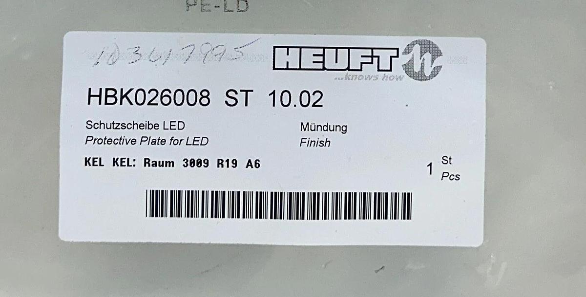 Used HEUFT HBK026008 ST 10.02 / HBK026008ST1002 PROTECTIVE PLATE FOR LED OEM NSFS