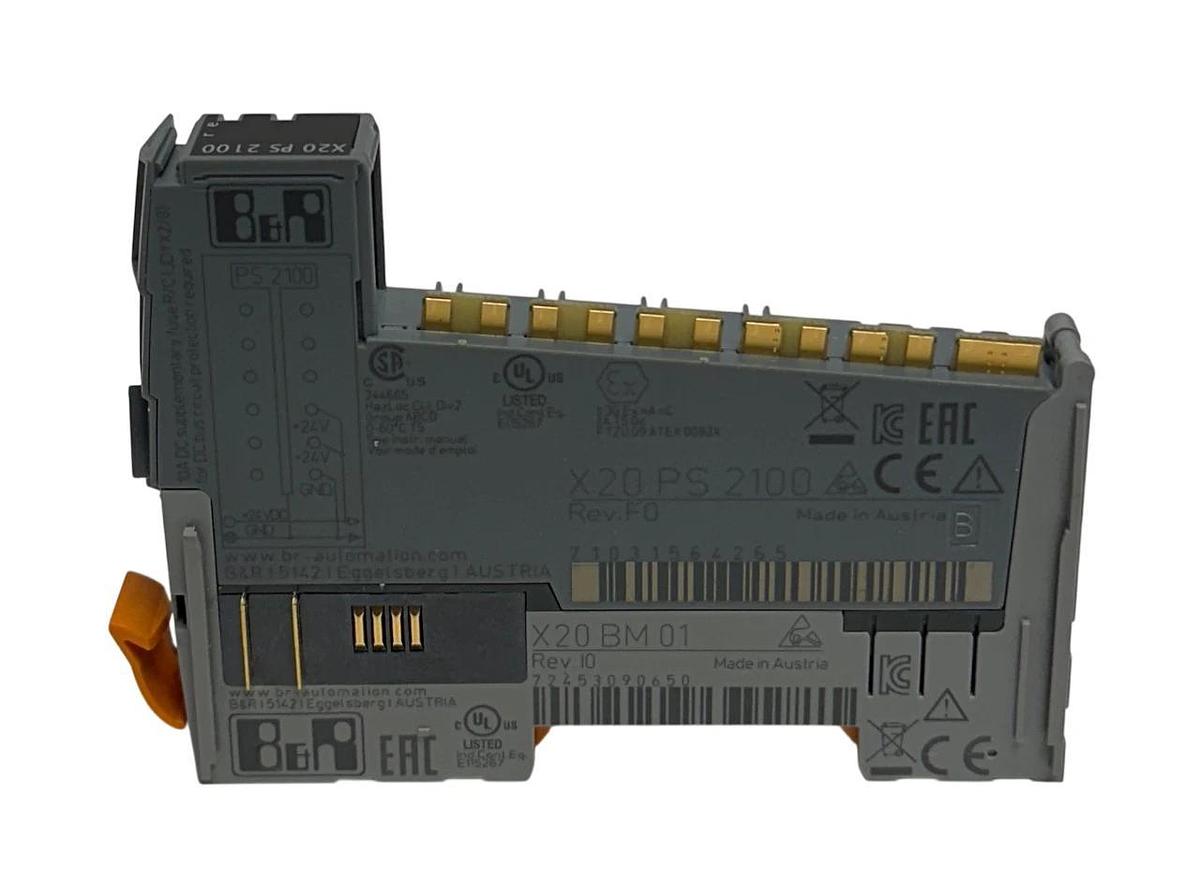 Used B&R X20 PS 2100 / X20PS2100 POWER SUPPLY MODULE X20 SERIES X20BM01 BASE USNP
