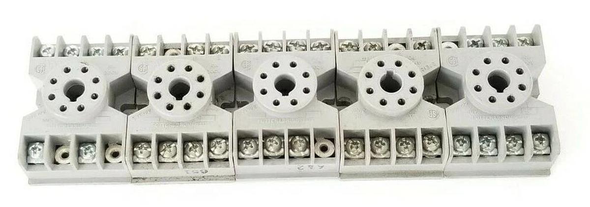 Used LOT OF 5 POTTER & BRUMFIELD 27E122 RELAY SOCKETS 10A 300V