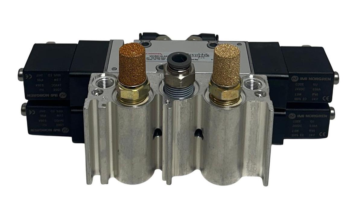 Used IMI NORGREN 4810-12-000-4825 / 4810120004825 PNEUMATIC VALVE ASSEMBLY 24VDC NSNP