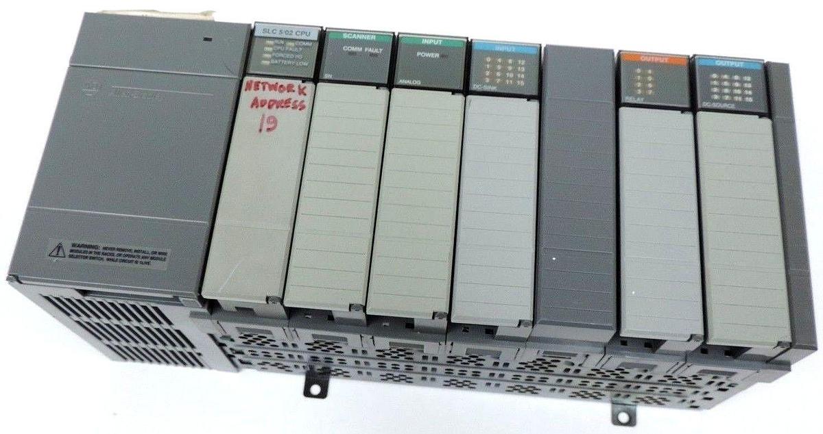 Used ALLEN BRADLEY 1746-A7 7-SLOT RACK SER. B WITH 1746-P2 POWER SUPPLY SER. C