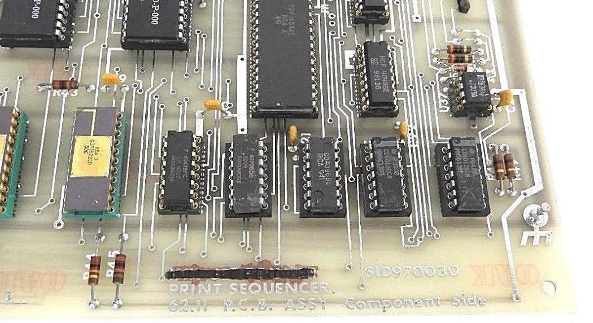 Used REPAIRED INK JET SID970030 PRINT SEQUENCER 62.11 P.C.B. ASSY