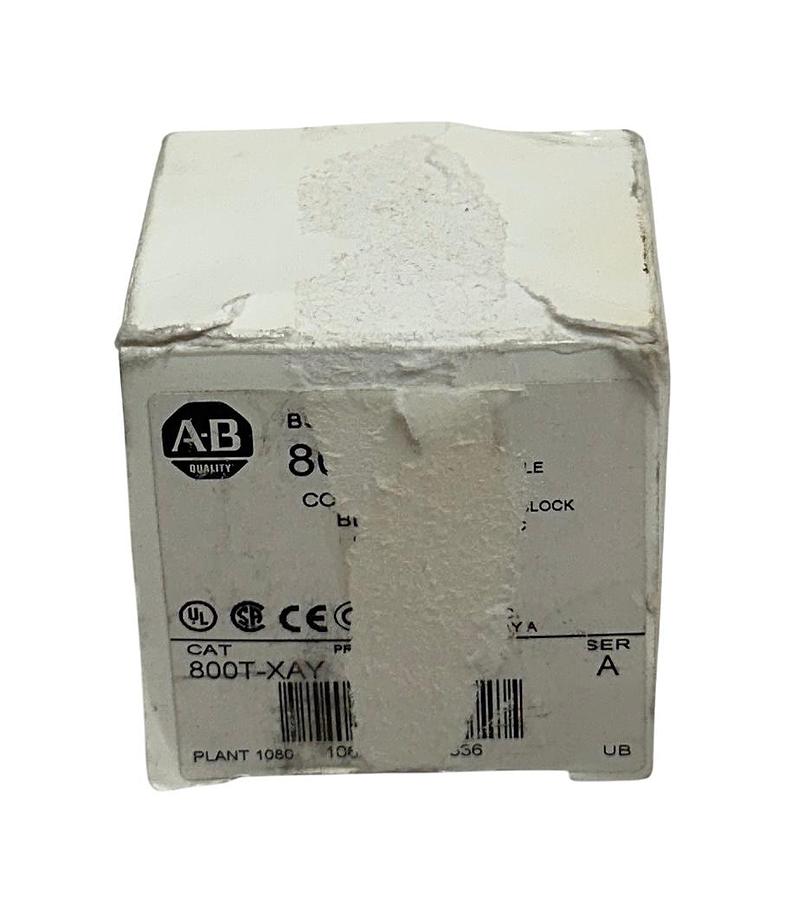 Used ALLEN BRADLEY 800T-XAY /A BULLETIN 800T STACKABLE CONTACT BLOCK AC/DC NSMP