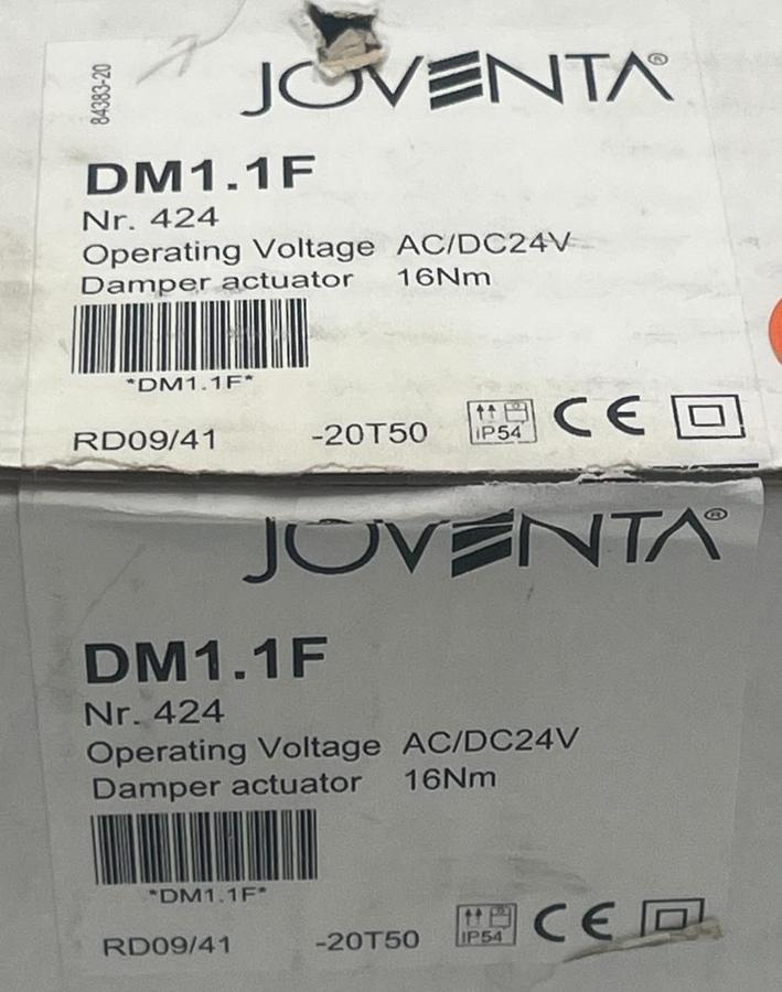 Used JOVENTA DM1.1F 24V Non-Spring Return Damper Actuator 44 in-lb (5 Nm) HVAC, USMP