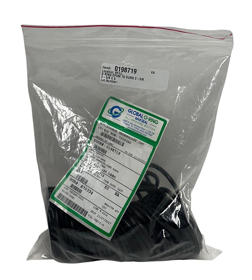 Used 50 GLOBAL O-RING AND SEAL E70334 O-RINGS DURO 70 BLACK 2.60'' ID (66.04mm) NSMP