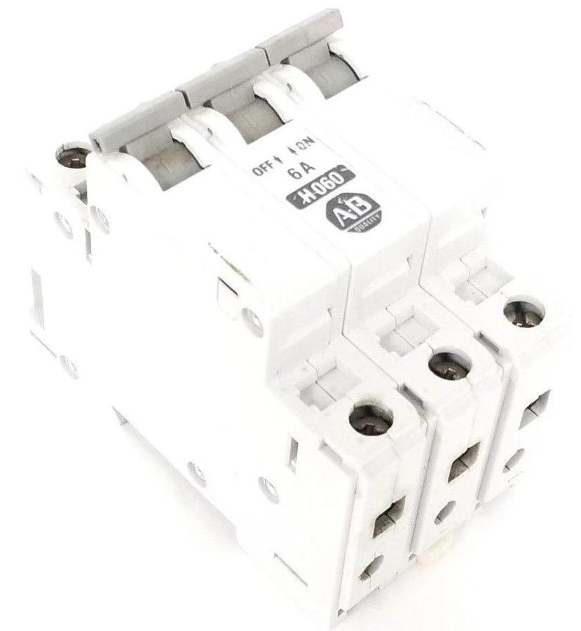 Used ALLEN BRADLEY 1492-CB3-H-060 CIRCUIT BREAKER 6AMP, 3POLE, SER. B