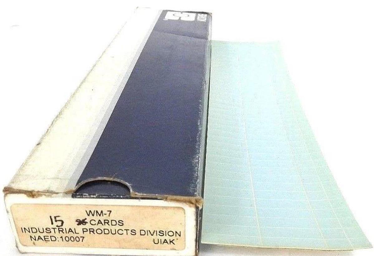 Used BOX OF 15 NEW BRADY WM-7 WIRE MARKER CARD, WM7 NUMBER 7