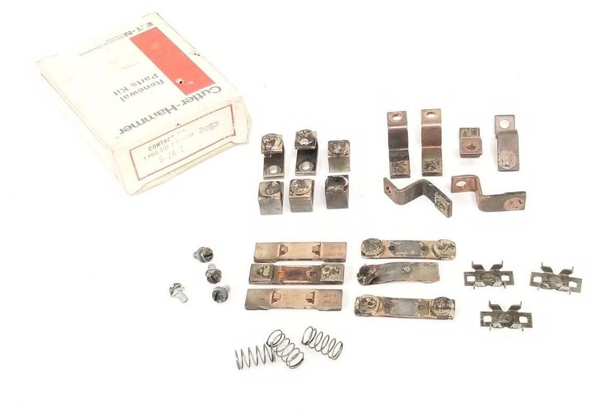 Used CUTLER HAMMER 6-24-2 CONTACT KIT W/ VARIOUS PIECES 23-5537 , 23-5536 , 23-5017