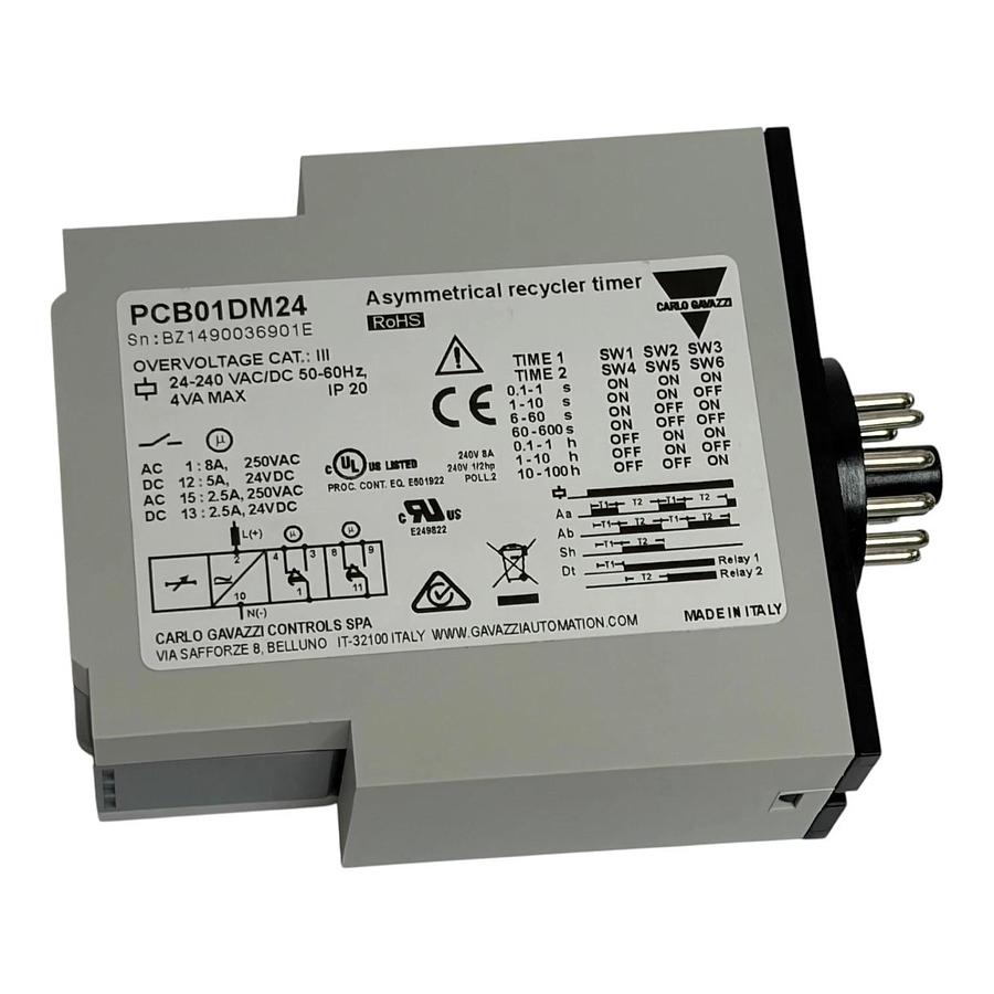 Carlo Gavazzi PCB01DM24 Asymmetrical Recycler Timer Relay 24-240V - NSMP