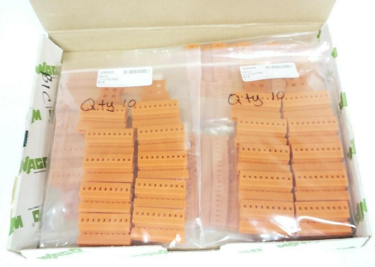 Used BOX OF 50 NEW WAGO 231-639/034-000 TERMINAL BLOCK ORANGE SERIES 231
