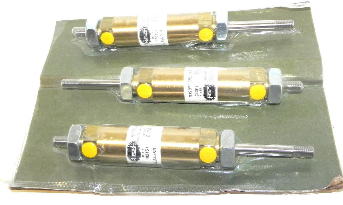 Used (3) NEW AURORA 11HB6C16G5KN CYLINDERS BORE: 1.125 STROKE: 2.000 SER. # 180151