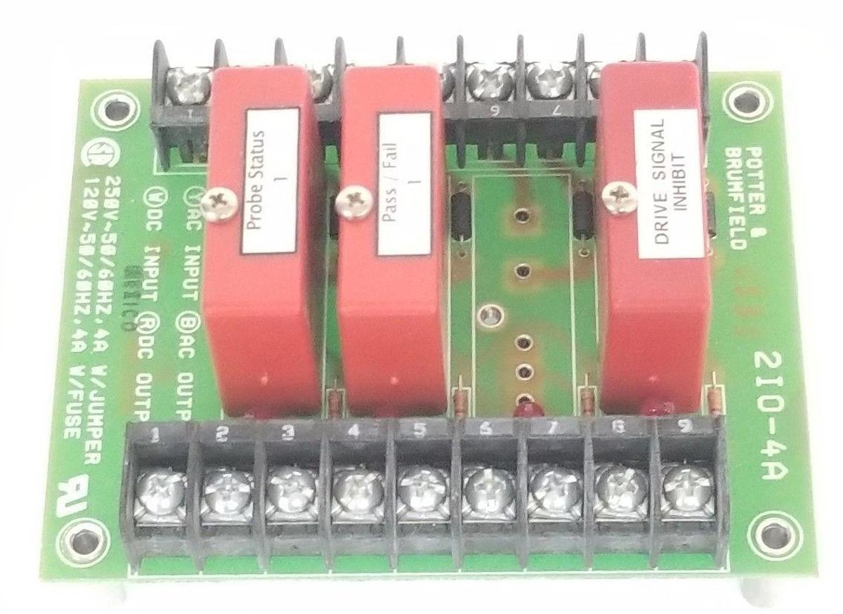 Used POTTER & BRUMFIELD 2IO-4A RELAY BOARD 2IO4A W/ THREE ODC-15 I/O MODULES