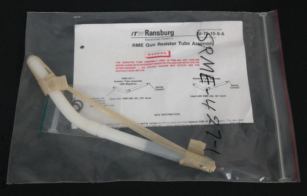 Used NEW ITW RANSBURG SRME-427-1 RME GUN RESISTOR TUBE ASSEMBLY RME4271