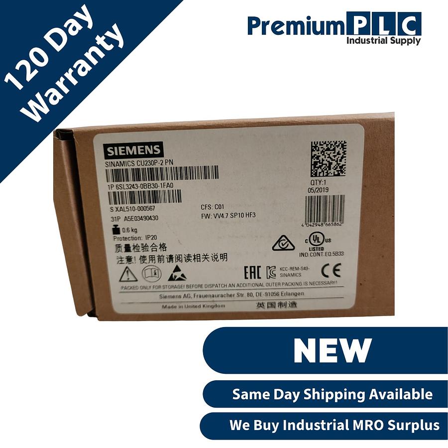 Used NEW SIEMENS 6SL3243-0BB30-1FA0 SINAMICS G120 CONTROL UNIT CU230P-2 PN FW: V4.7