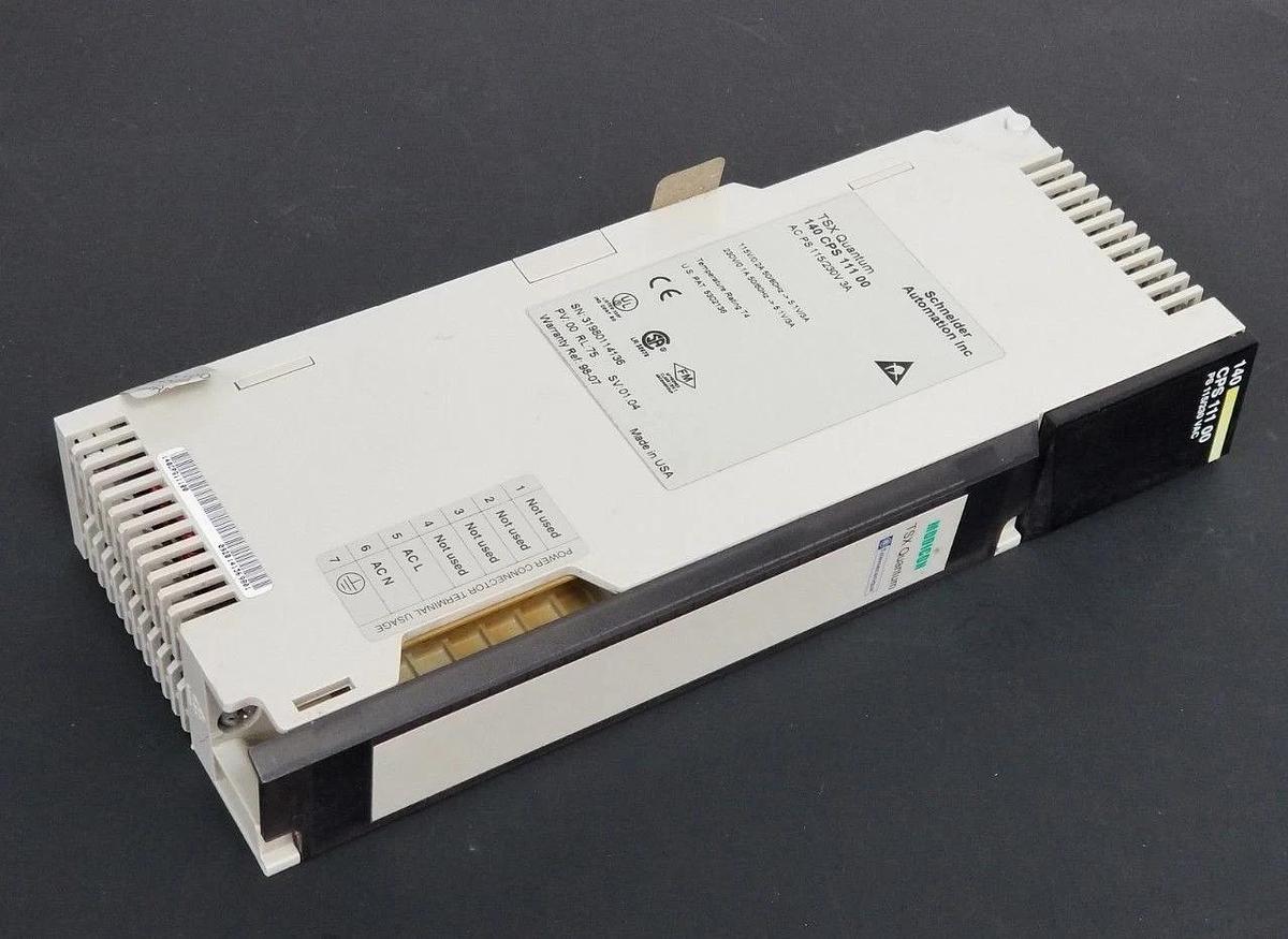 Used SCHNEIDER AUTOMATION 140 CPS 111 00 POWER SUPPLY 115/230V 3A PV: 00 RL: 75