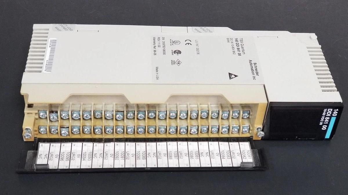 Used SCHNEIDER AUTOMATION 140 DDI 841 00 INPUT MODULE REV. 11.00 W/ 140XTS-002-00