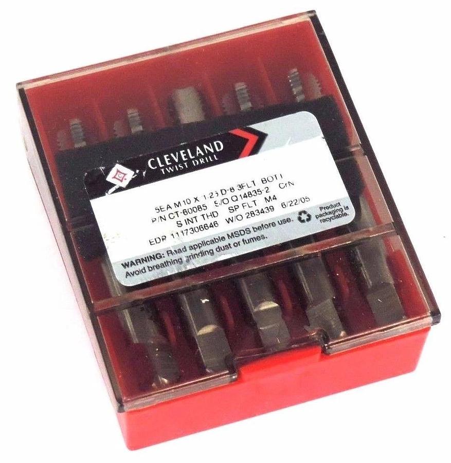 Used BOX OF 5 NEW CLEVELAND TWIST DRILL CT-60085 DRILL BITS M10 x 1.25
