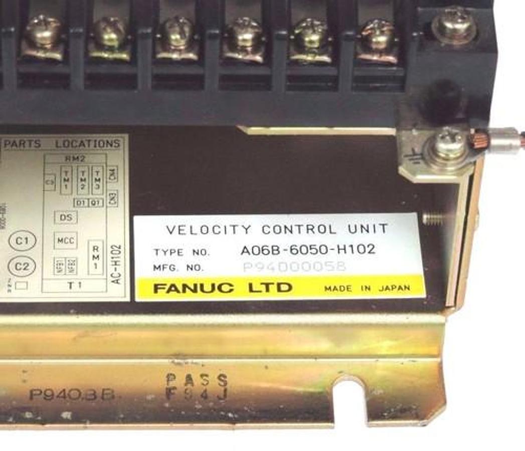 Used FANUC A06B-6050-H102 VELOCITY CONTROL UNIT NO CONTROL BOARD A06B6050H102