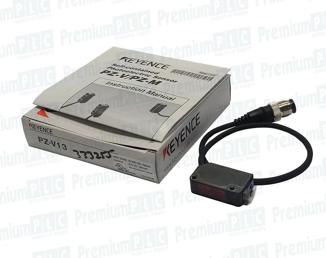 Used NEW KEYENCE PZ-V13 BUILT-IN AMPLIFIER PHOTOELECTRIC SENSOR M12 CONNECTOR