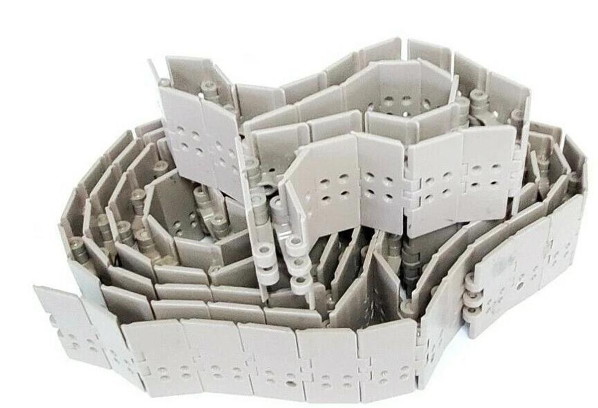 Used REXNORD REX 820 TABLE TOP CHAIN, 143 LINKS, 214.5" (17.875FT) L, 3.25" W, 1.5" P
