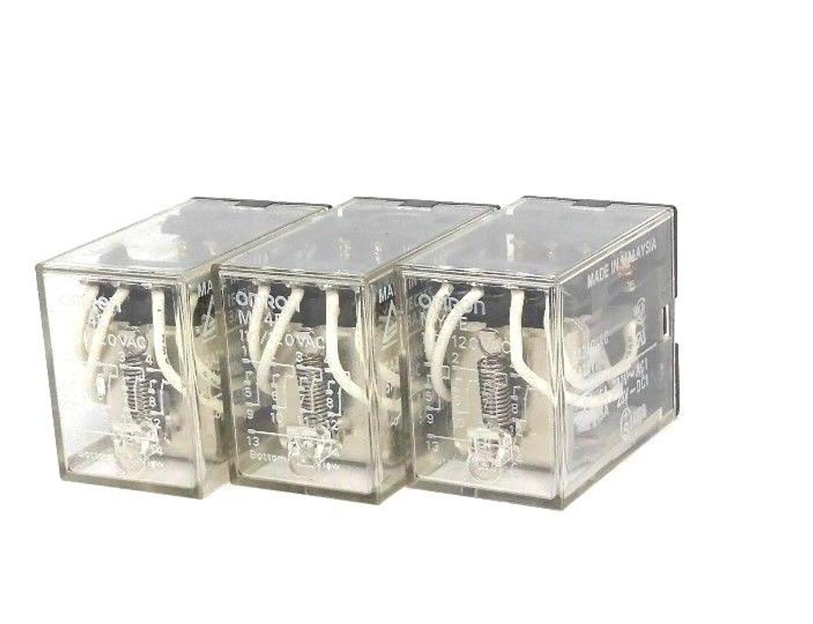 Used LOT OF 3 OMRON MY4E-AC110/120 RELAYS 3A, 150VAC