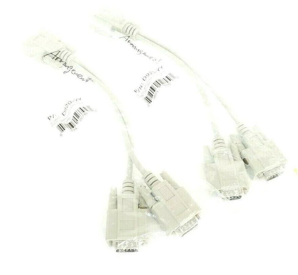 Used LOT OF 2 NEW SF-CABLE D920-YY SERIAL CABLES 1FT. DB9 FEMALE TO 2 MALE RS232