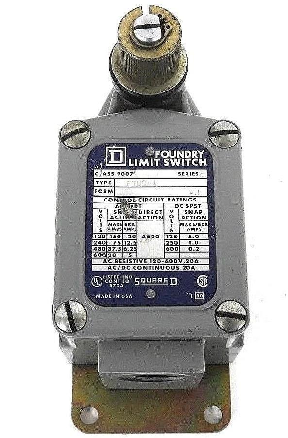 Used SQUARE D 9007 FTUD-1 FOUNDRY LIMIT SWITCH 9007FTUD1, SER. D