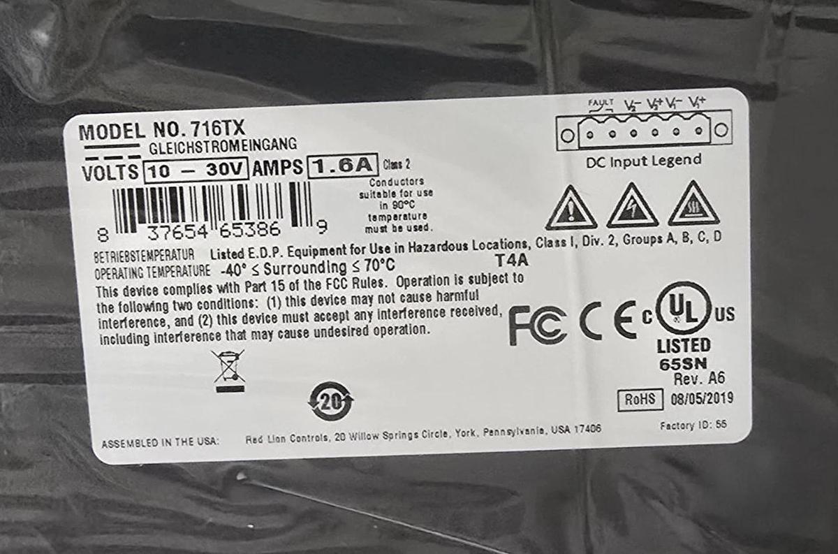 Red Lion N-Tron 716TX Managed Industrial Ethernet Switch 16-Port 10/100BaseTX