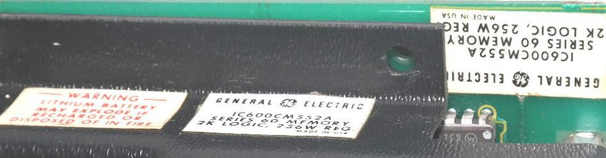 Used GE FANUC IC600CM552A SERIES 60 MEMORY 2K LOGIC, 256W REG. IC600CM552A