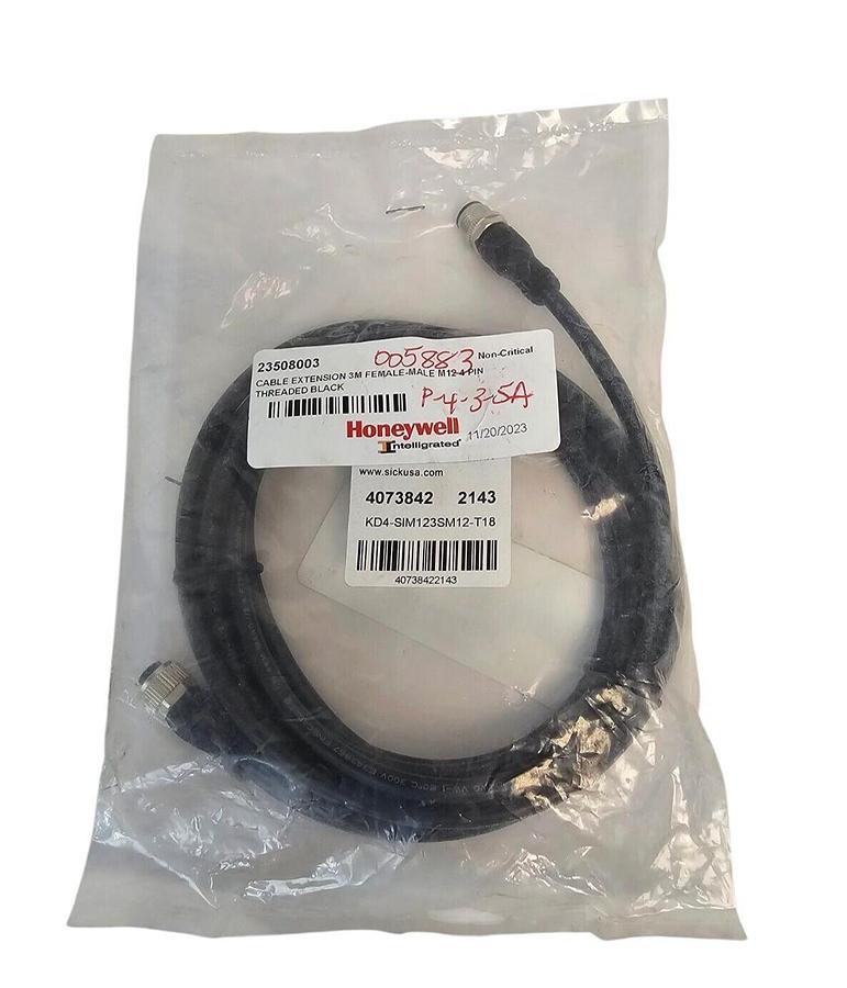Used NEW SICK KD4-SIM123SM12-T18 CABLE EXTENSION 3M FEMALE-MALE M12 4PIN