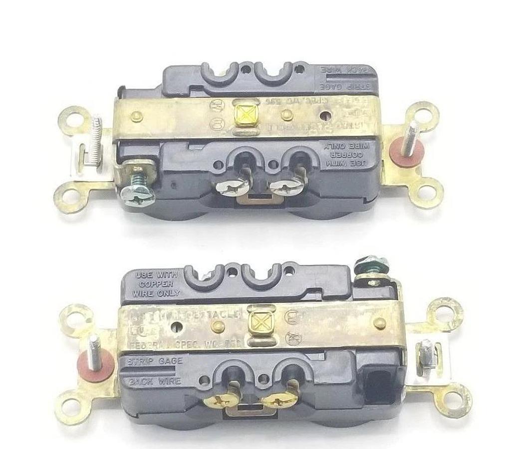 Used LOT OF 2 HUBBELL WC-956 PLUG RECEPTACLES 20A, 125V